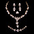  CZ & Faux Pearl In Gold Alloy Bridal Set – Necklace, Bracelet, Ring And Earrings
