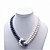  White & Blue Freshwater Pearl Necklace & Earring Set