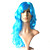  Capless Long 100% Kasi Fiber Light Blue Costume Party Wig