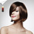  Capless 100% echt haar korte bob-stijl rechte pruik 5 kleuren om uit te kiezen