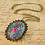  Peacock Glass Necklace