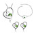  corazón señoras forma joyas de cristal se pone en aleación de astilla, incluyendo colores collar pendientes pulsera más disponible