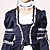  manches longues-parole longueur d'encre bleue du jazz de la laine princesse Lolita Robe