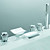  zeitgenössischen zwei Griffe Wasserfall Badewanne Wasserhahn mit Handbrause (verchromt)