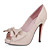  Leather Peep Toe Stiletto Pumps With Bow (More Colors)