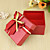  Red And Gold Double Bow Favor Box (Set of 6)