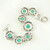  Turquoise And Silver Alloy Round Charm Toggle Bracelet