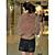  3/4 Sleeve Rabbit Fur Casual Jacket With Buttons