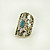  Antique Style Cocktail Ring With Rhinestone Flower