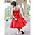  a-line al ginocchio impero vita fiore vestito ragazza