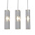  in acciaio inox 3-luce lampadario mini con k9 goccia sfera di cristallo