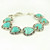  Turquoise And Silver Alloy Heart Charm Toggle Bracelet