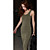  scoop hals kappe / kolonne backless ankellange maxi kjole (flere farver)