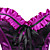  acrílico / lace corset lado fechamento com zíper com sequin