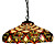  Tiffany Shell Pendant Light with 2 Light in Artistic Patterned Shade