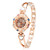  la mujer aleación analógico reloj pulsera de cuarzo (oro)