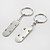  Skateboard Metal Couple Keychains (1 Pair)