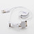  3-In-1 Retractable USB Data and Charging Cable (Micro USB, Mini USB and Apple, White)