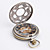  kvinder sort legering mekanisk analog lommeur (bronze)