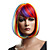  Capless Bob Style hochwertigen synthetischen gerade Regenbogen wigshairstyle