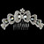  Silver Alloy Rhinestone And Pearl Bow Hair Comb