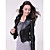  Long Sleeve Turndown Collar Party/ Career Lambskin Leather Jacket With Pockets