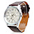  Men's Waterproof PU Analog Quartz Wrist Watch gz0009017 (Brown)