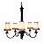 5 - Light Vintage Chandeliers Fabric Shades