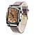  donne eleganti pu pelle in stile orologio da polso al quarzo (colori assortiti)