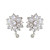  Unique White Platinum Plated With Flower Shape Cubic Zirconia Earrings