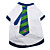  Blue Striped Cotton Shirt Tie for Dogs (XS-M, White)