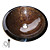  Contemporary Round Tempered Glass Vessel Cyan-blue Sink With Pop up and Mounting ring