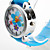  Children’s Flower Style Silicone Analog Quartz Wrist Watch with Flashing LED Light (Blue)