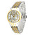  (Par) Elegante Reloj de Pulsera para Parejas de Mecanismo Quartz Análogo - Plateado Con Dorado