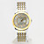  (Par) Elegante Reloj de Pulsera para Parejas de Mecanismo Quartz Análogo - Plateado Con Dorado