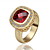  Gorgeous 18K Gold Plated Red Square Crystal Fashion Ring