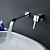  Sprinkle® - contemporaneo cascata ottone rubinetto lavabo bagno (montaggio a parete) con pop-up rifiuti