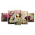 handgeschilderde mensen olieverfschilderij met gestrekte frame - set van 5