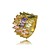  18K Gold Plated & Lux Colorful Cubic Zirconia Ladie's Fashion Ring