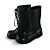  Black PU Leather Flat Sweet Lolita Boots with Shoelace