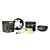  7PCS 1-2 People Camping Cookset(0.9L Pot,450L Bowl,Windshiel,Bracket,Alcohol Stove)