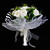  fleur satin élégant avec du tulle forme ronde bouquet de mariage