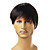  Capless korte synthetische aard look zwart krullend haar pruik