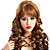  Capless Long Brown Curly High Quality Synthetic Japanese Kanekalon Side Bang Wigs