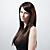  Capless Long Straight Brown Synthetic Wig Side Bang