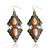  Unike Alloy Rhombus Imitation Gem Stone Drop øredobber (Flere farger)