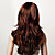  Capless Long Body Wave Brown Synthetic Wig Side Bang
