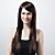  Capless Long Straight Brown Synthetic Wig Side Bang