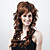  Capless Extra Long Synthetic Brown Curly Hair Wig