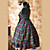  Sleeveless Knee-length Dark Green Cotton Bow Casual Lolita Dress